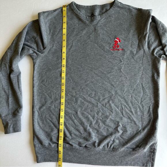 Disney Parks Sweatshirt Christmas Mickey Lightweight Gray Women's Small - Picture 10 of 11